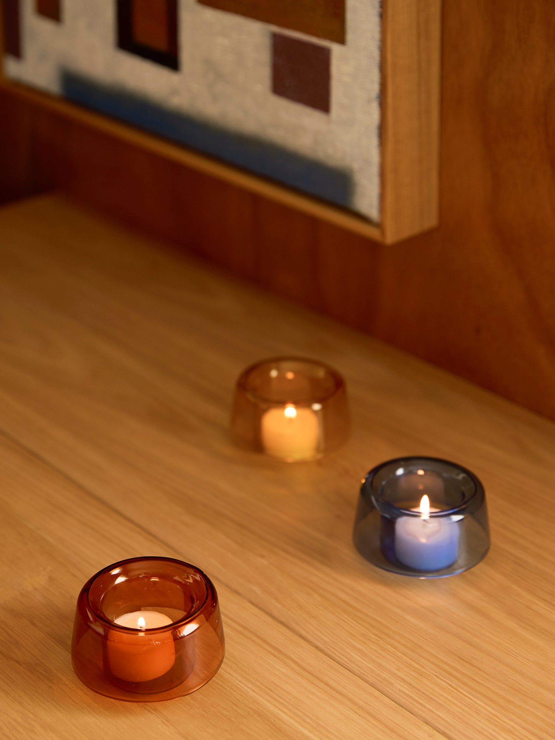Cascade Tealight Holder Amber / One Size