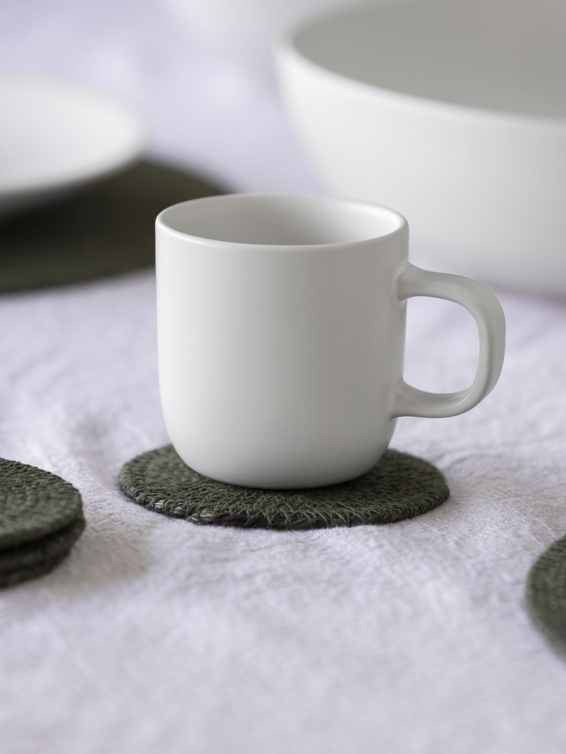 Stoneware Mug Set/4 White / One Size