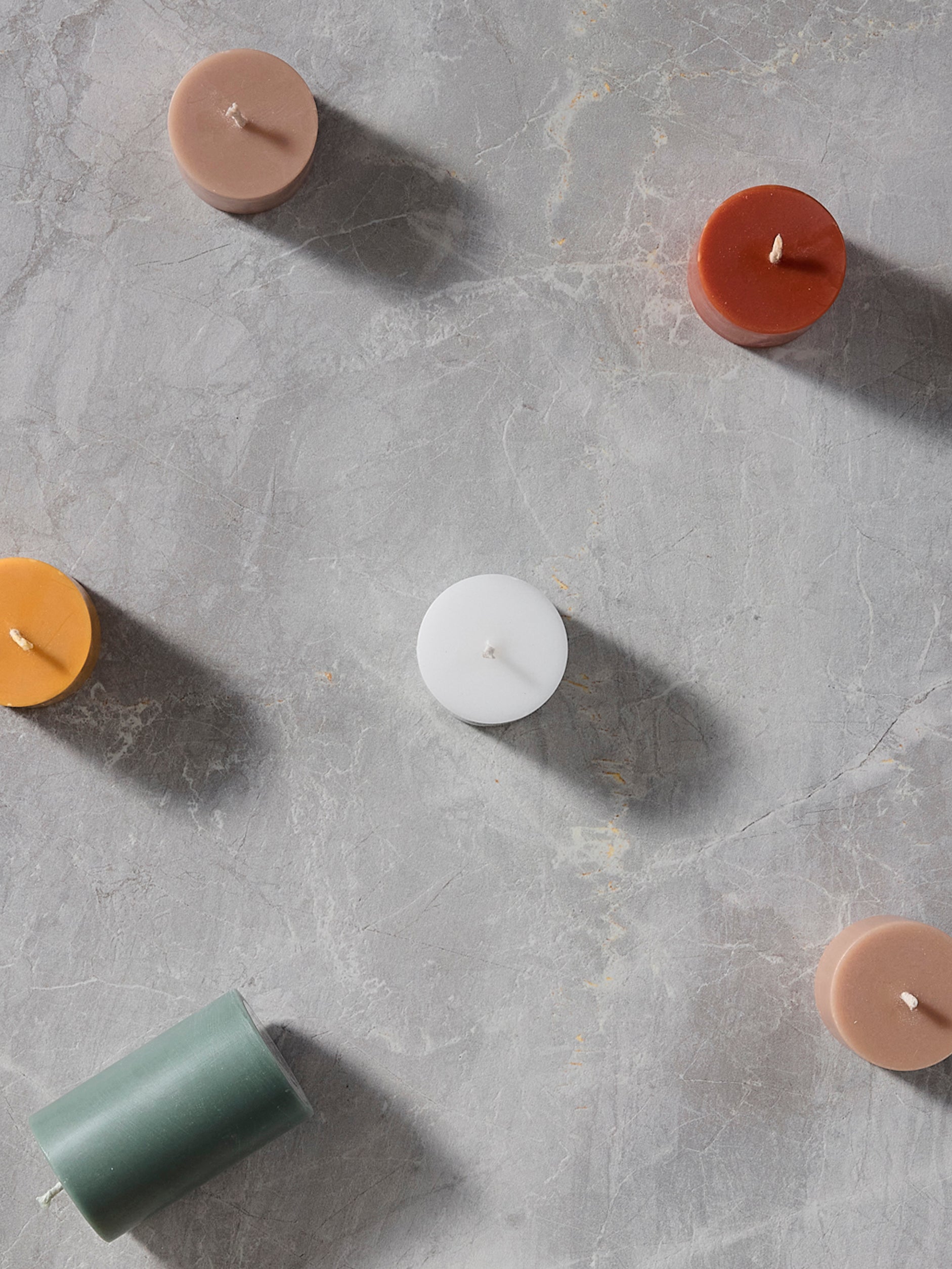 Pillar Candle Set/4 White / Small