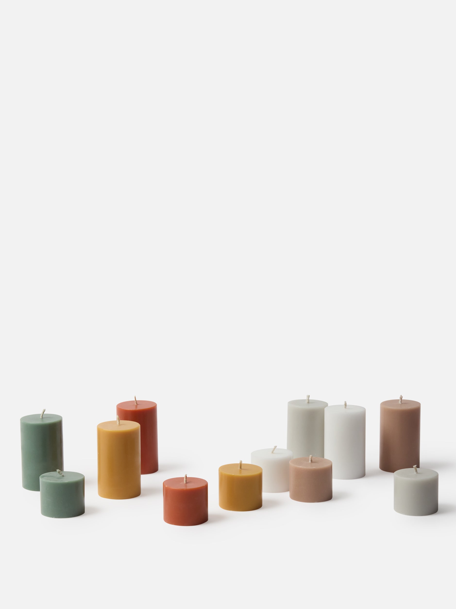 Pillar Candle Set/4 Cool Grey / Medium