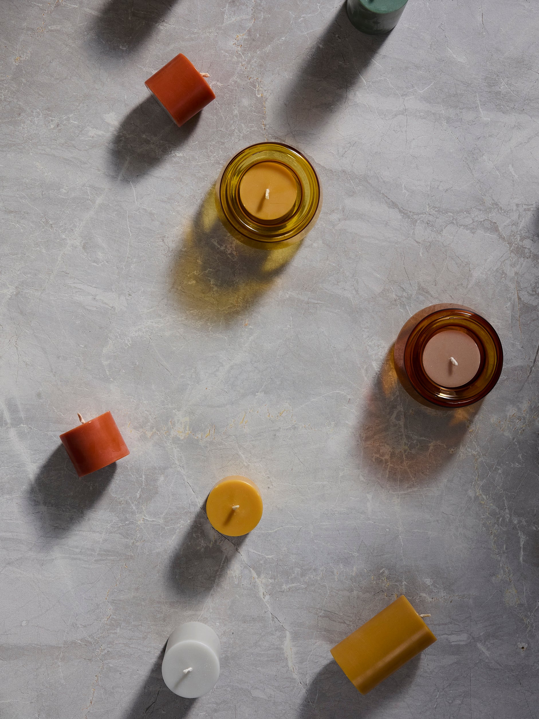 Pillar Candle Set/4 Honey / Small