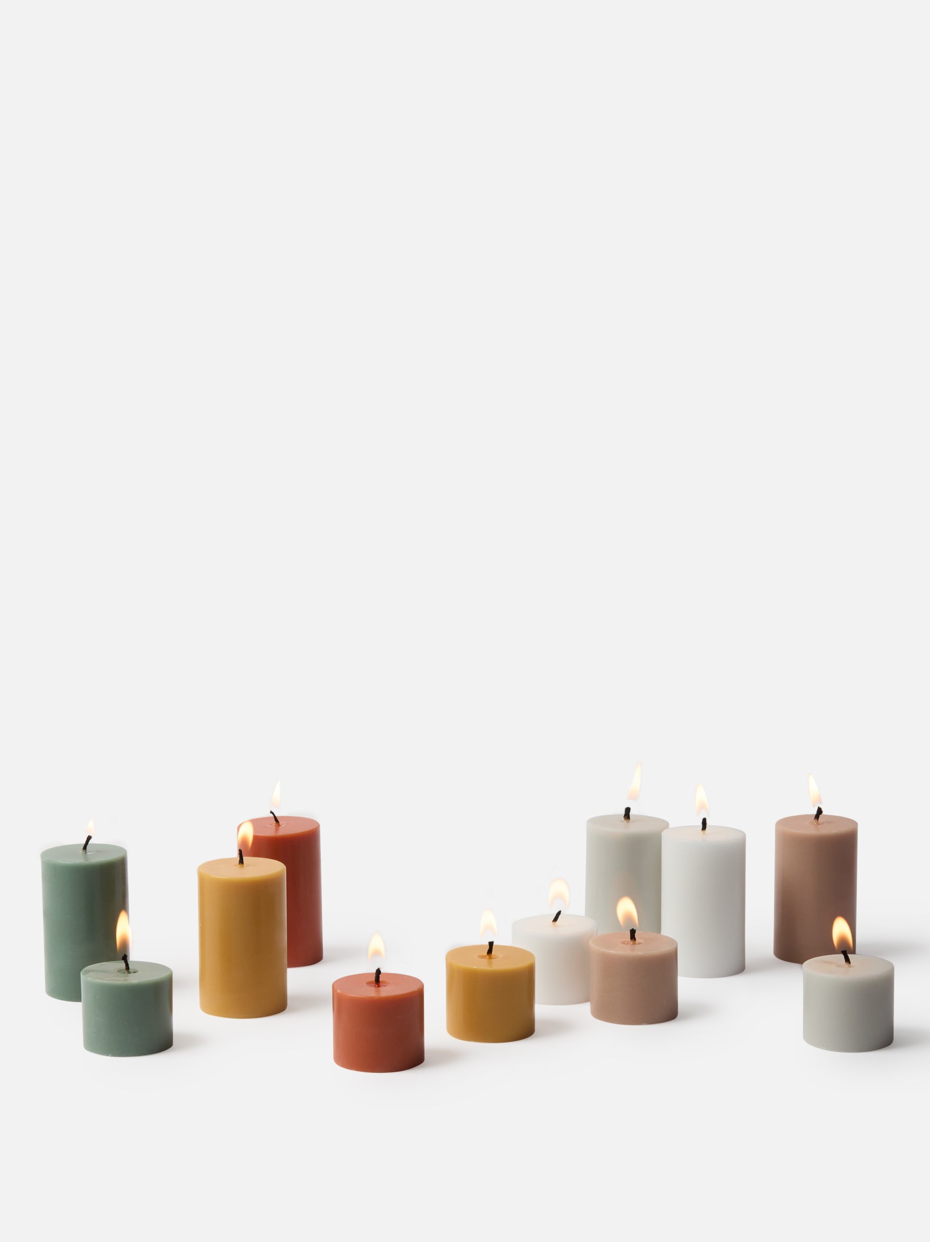 Pillar Candle Set/4 Toast / Medium