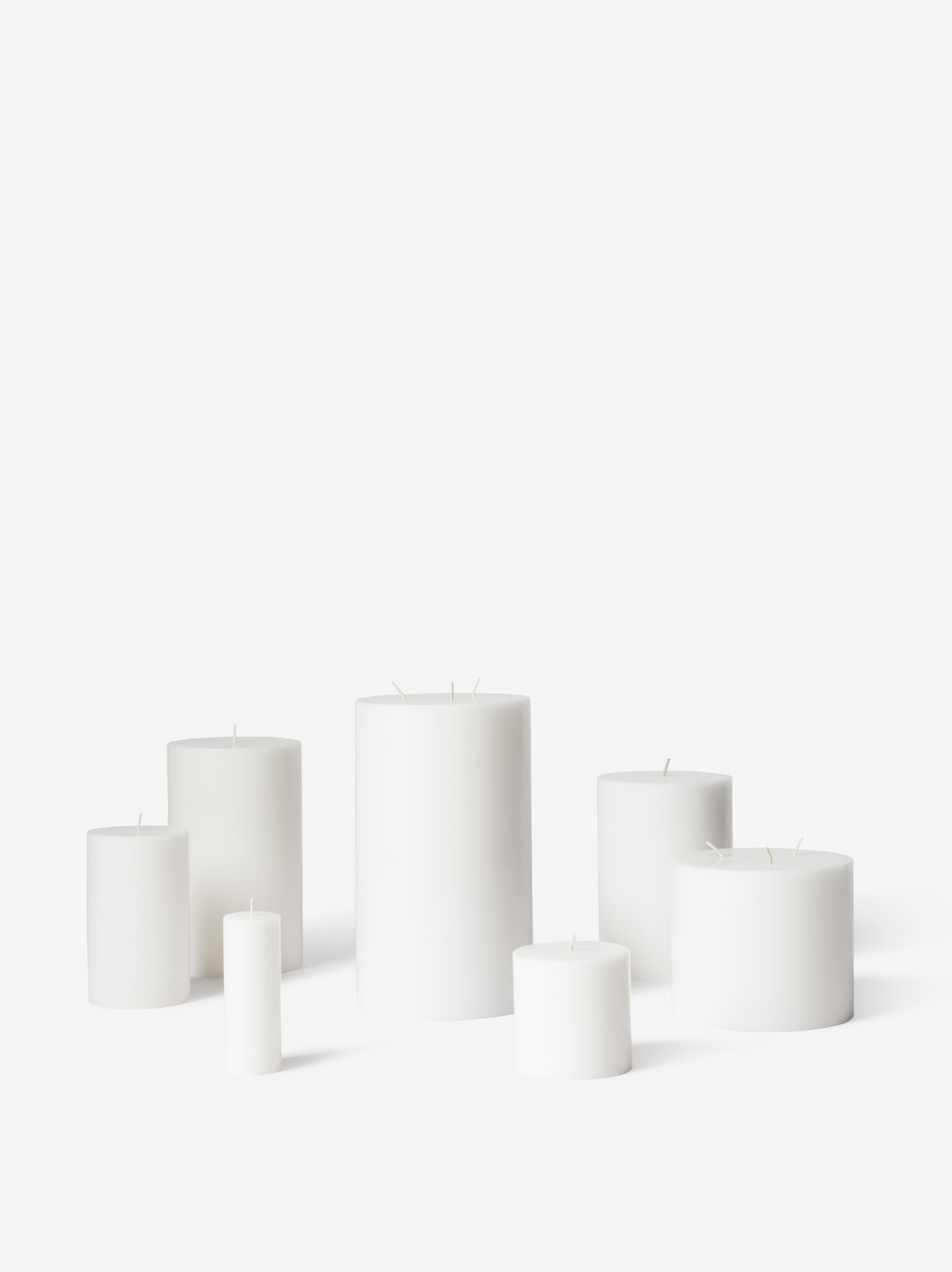 3 Wick Pillar Candle White / Small